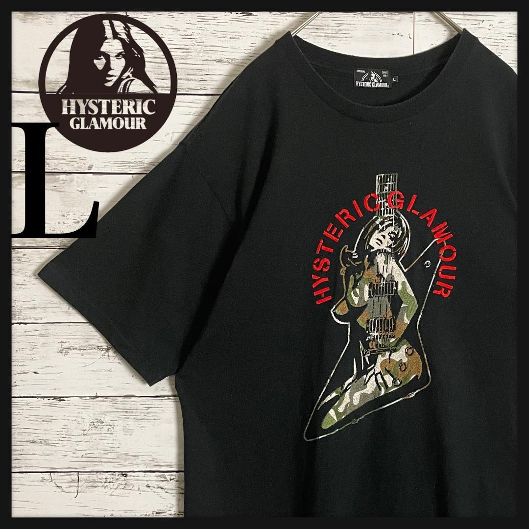 【最高デザイン】ヒステリックグラマー 刺繍ギターガール Tシャツ 迷彩カモ 人気