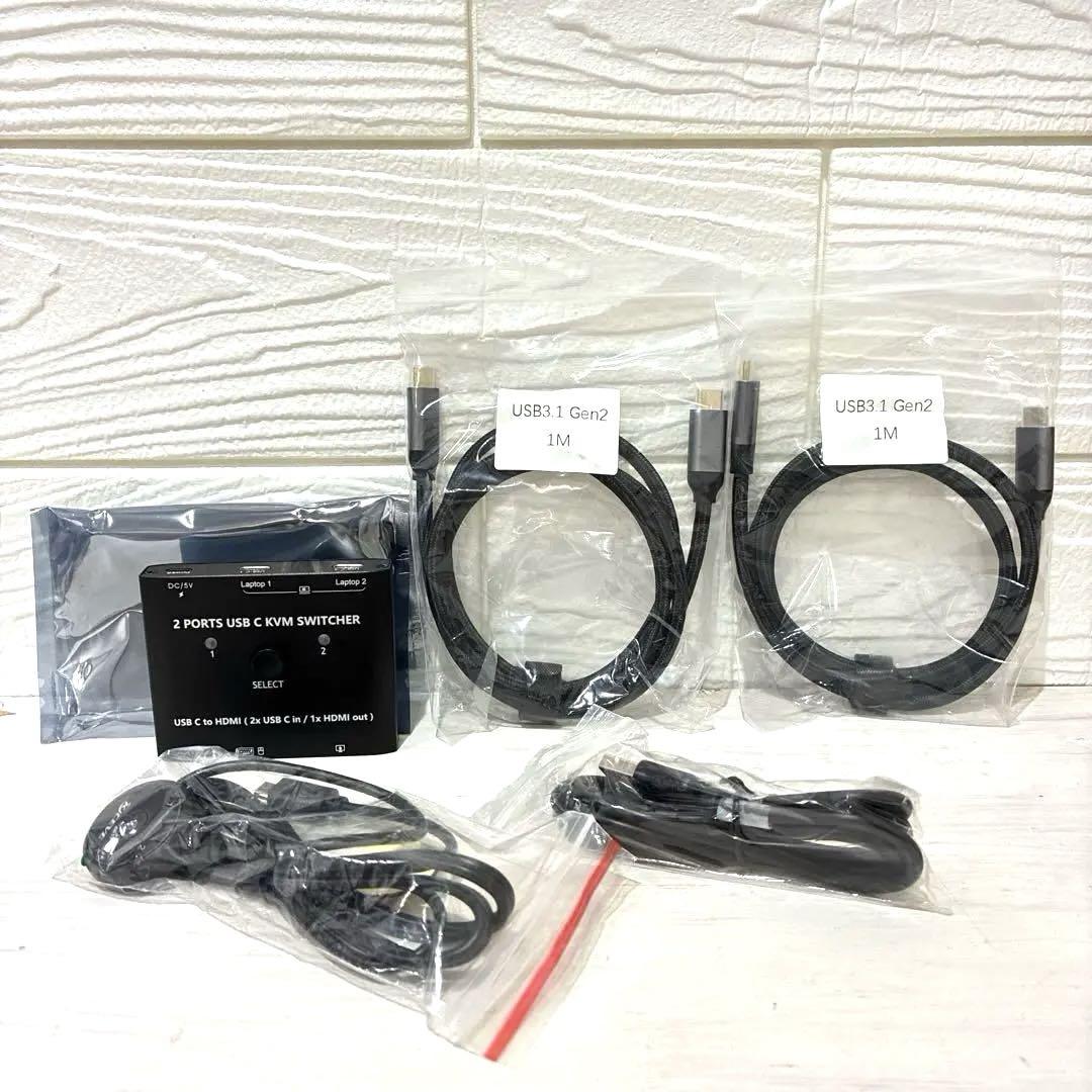 USB C 切替器 4K 60Hz HDMI KVM スイッチ ケーブル