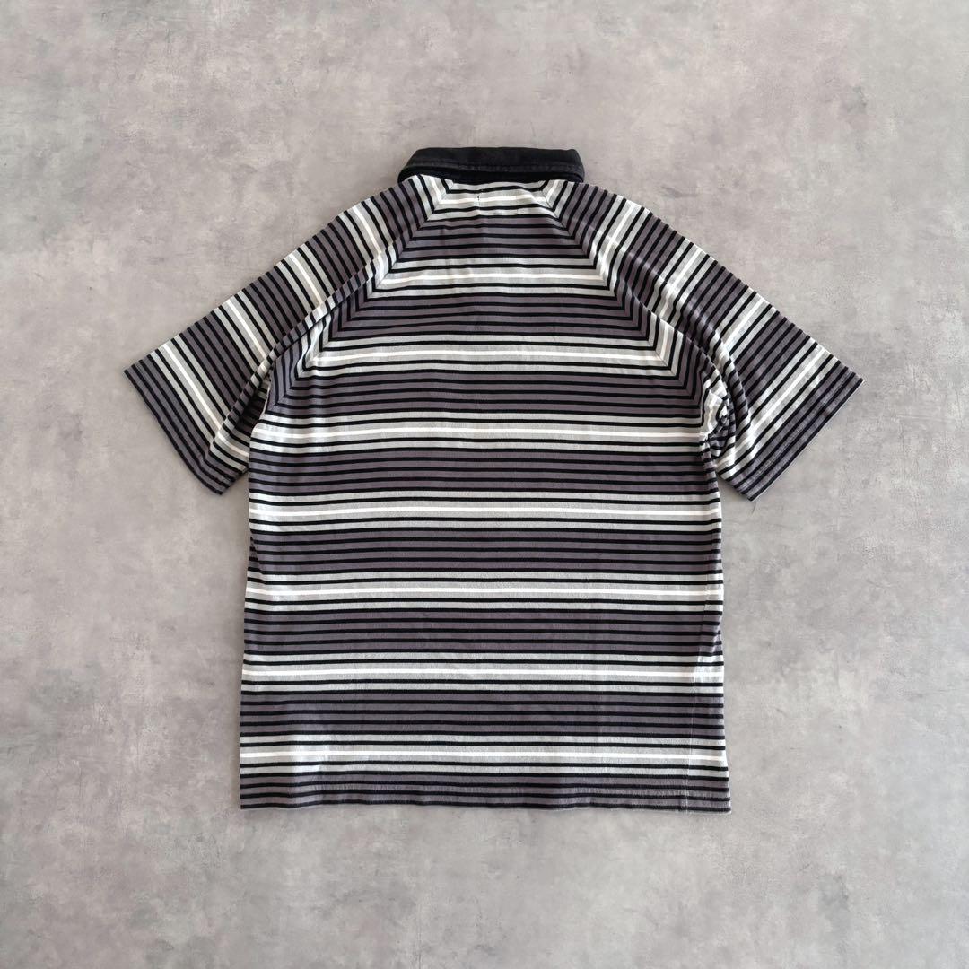 【希少】stussy 90sボーダー ポロシャツ サイズL