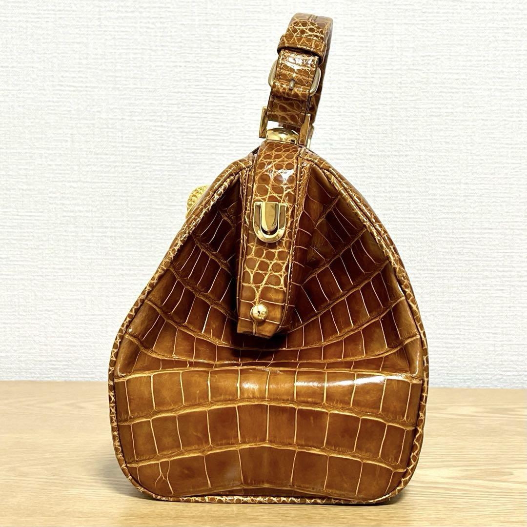 超美品 サンタゴスティーノ クロコダイル ハンドバッグ