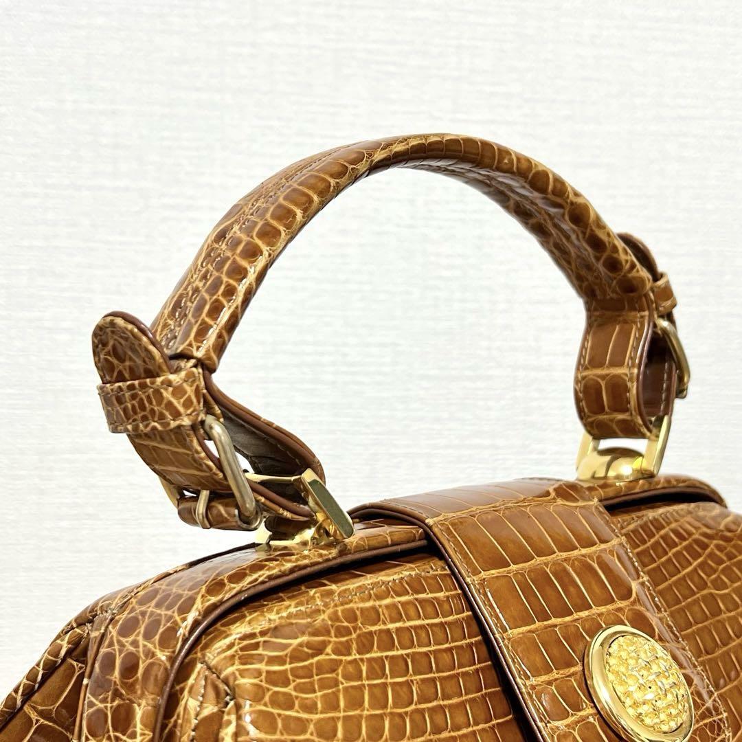超美品 サンタゴスティーノ クロコダイル ハンドバッグ