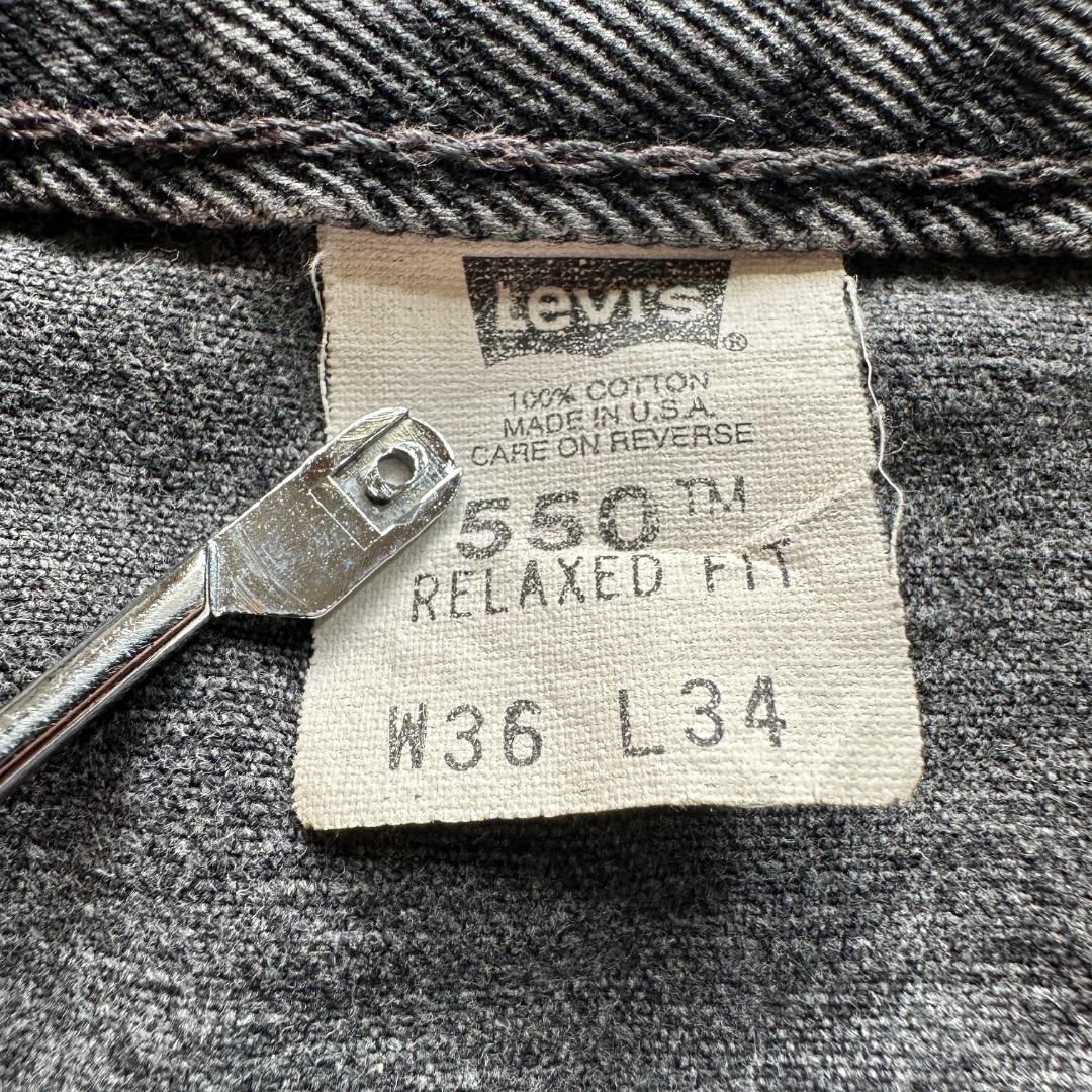 【W36 L34】90s USA製 ブラックデニム リーバイス 550 569型