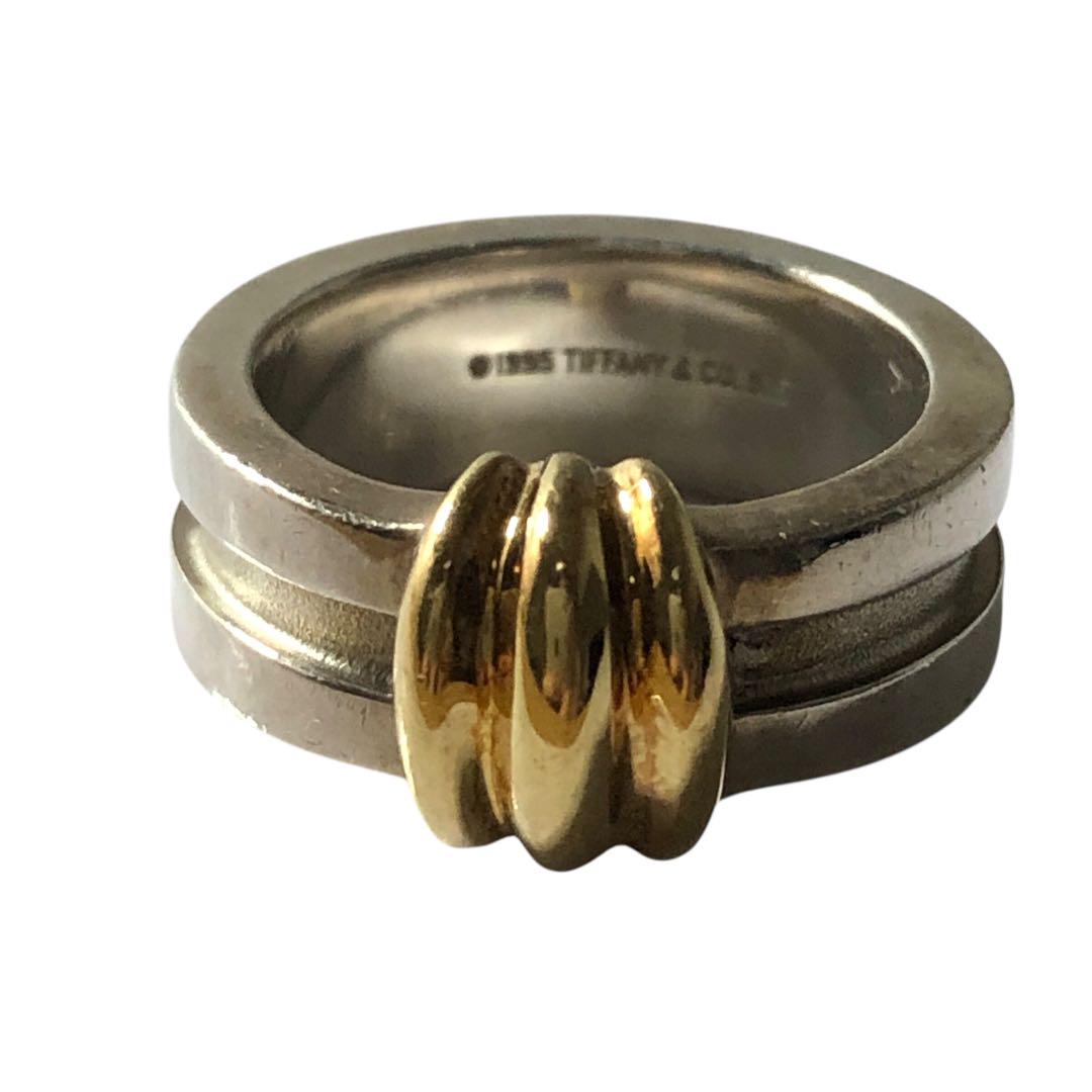 ティファニー グループ ドウィズ リング K18 SLV925 16号 8.3g