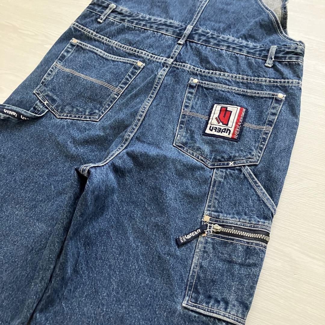 極太90s URBAN ヘビーオンスデニム オーバーオール B系HIPHOP