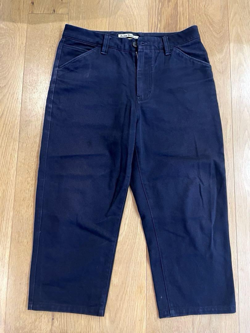 【Acne studios】シンプル　アンクルパンツ　深めブルー