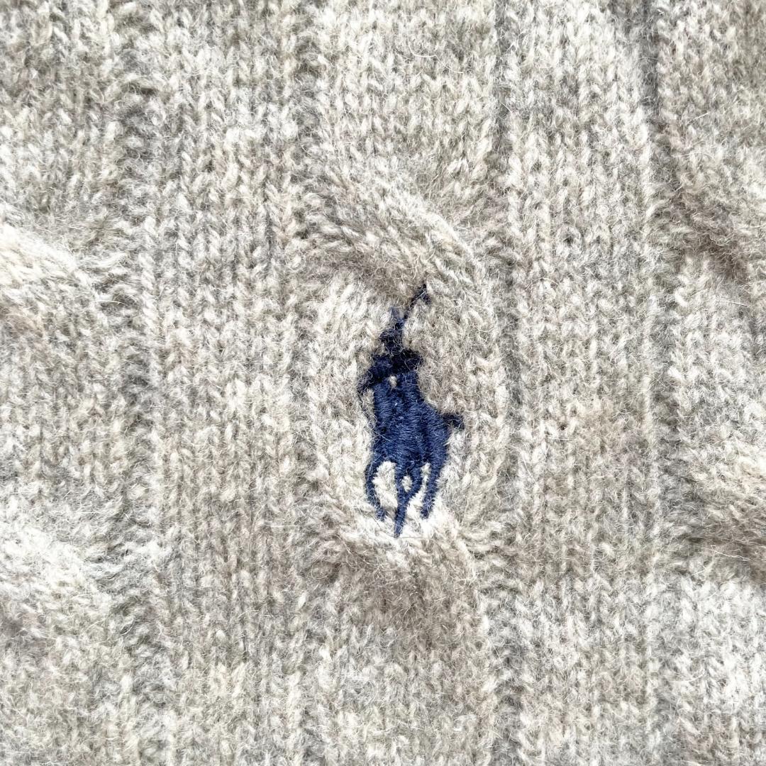 【美品】ポロラルフローレンカシミヤ混ケーブルセーターXSサイズ