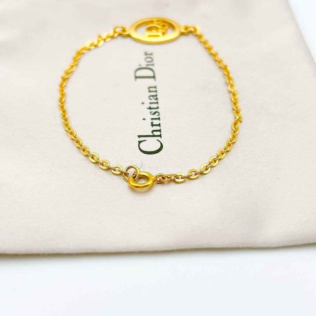 2468-2 極美品✨　Dior　ブレスレット　CD ロゴ　ゴールド　希少　刻印