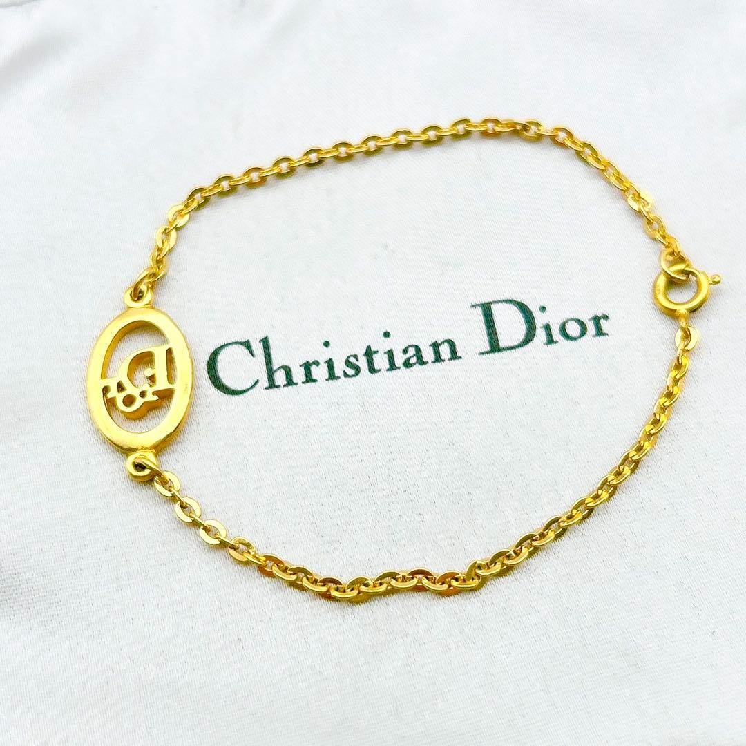 2468-2 極美品✨　Dior　ブレスレット　CD ロゴ　ゴールド　希少　刻印