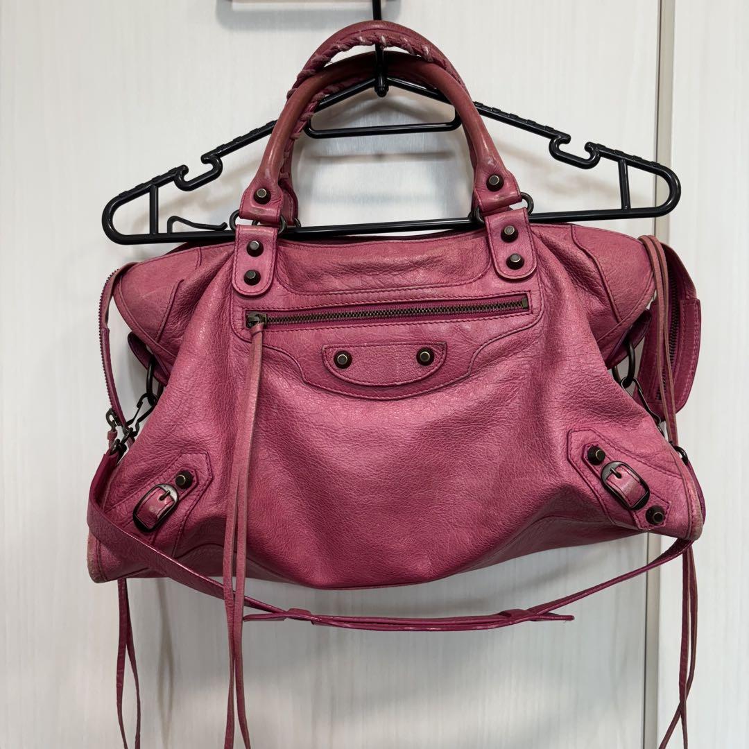 バレンシアガザシティ BALENCIAGA ショ ルダーバッグ ピンク