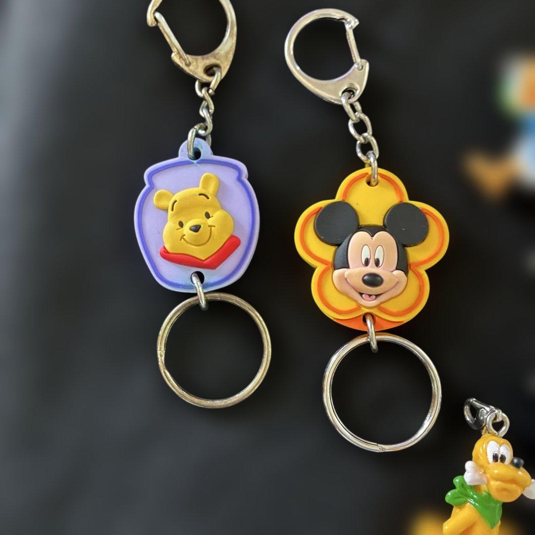 ディズニーキャラクター ストラップ 9個セット.キーホルダー2個