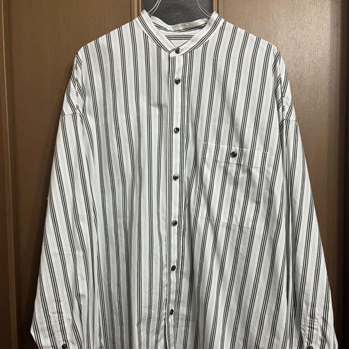 イソン MAISON ストライププライムオーバーバンドカラーシャツ By3aw-m13036750765 SPECIAL トップス
