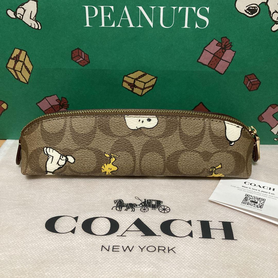 コーチ ペンケース シグネチャー スヌーピー ウッドストック 小物 
