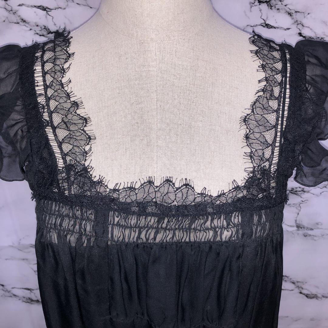美品】アナスイ ANNA SUI ノースリーブワンピース【4】黒 美品】アナスイ ANNA SUI ノースリーブワンピース【4】黒