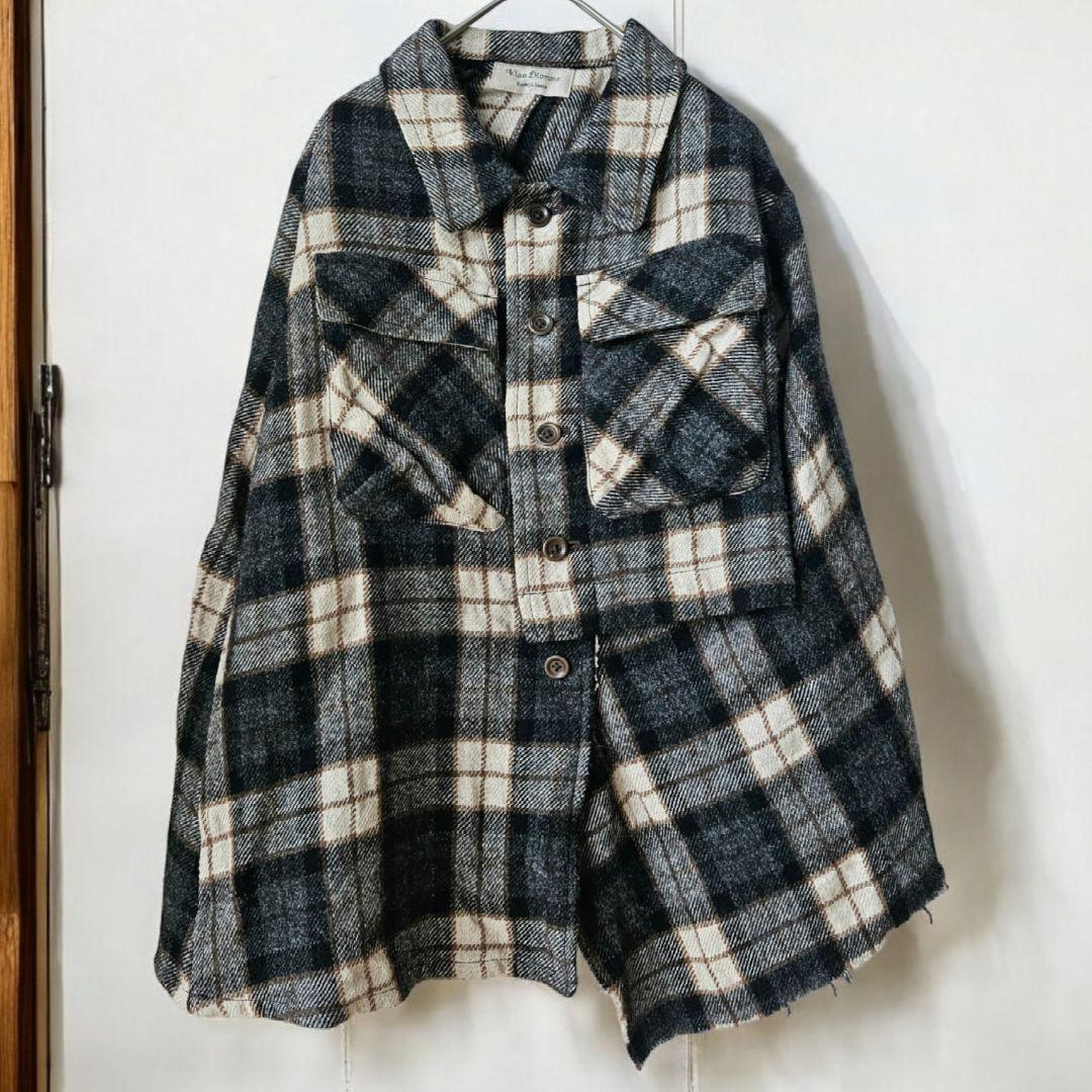 残り1点★Vlas Blomme 03s 変形ポンチョ チェック柄 ケープ