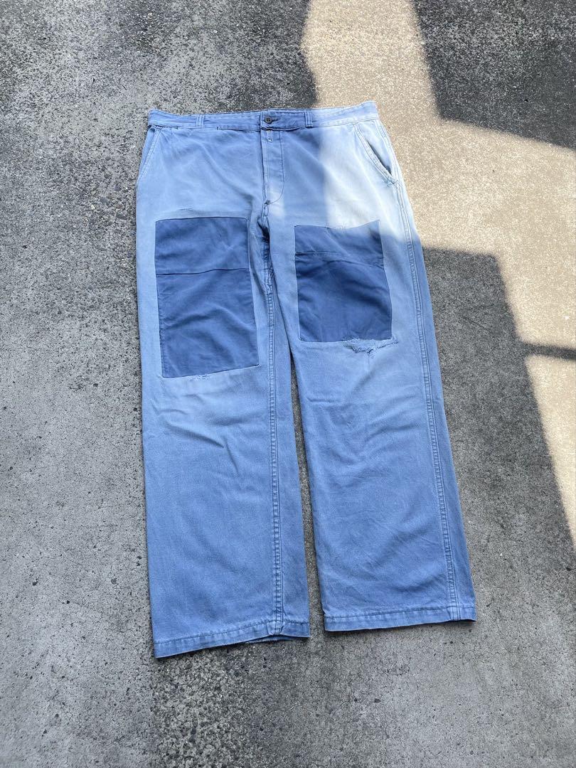 70s フレンチ ワークパンツ パッチワーク ユーロワーク ボロ 古着
