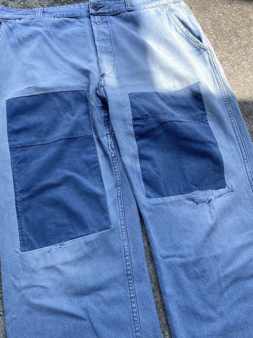 70s フレンチ ワークパンツ パッチワーク ユーロワーク ボロ 古着