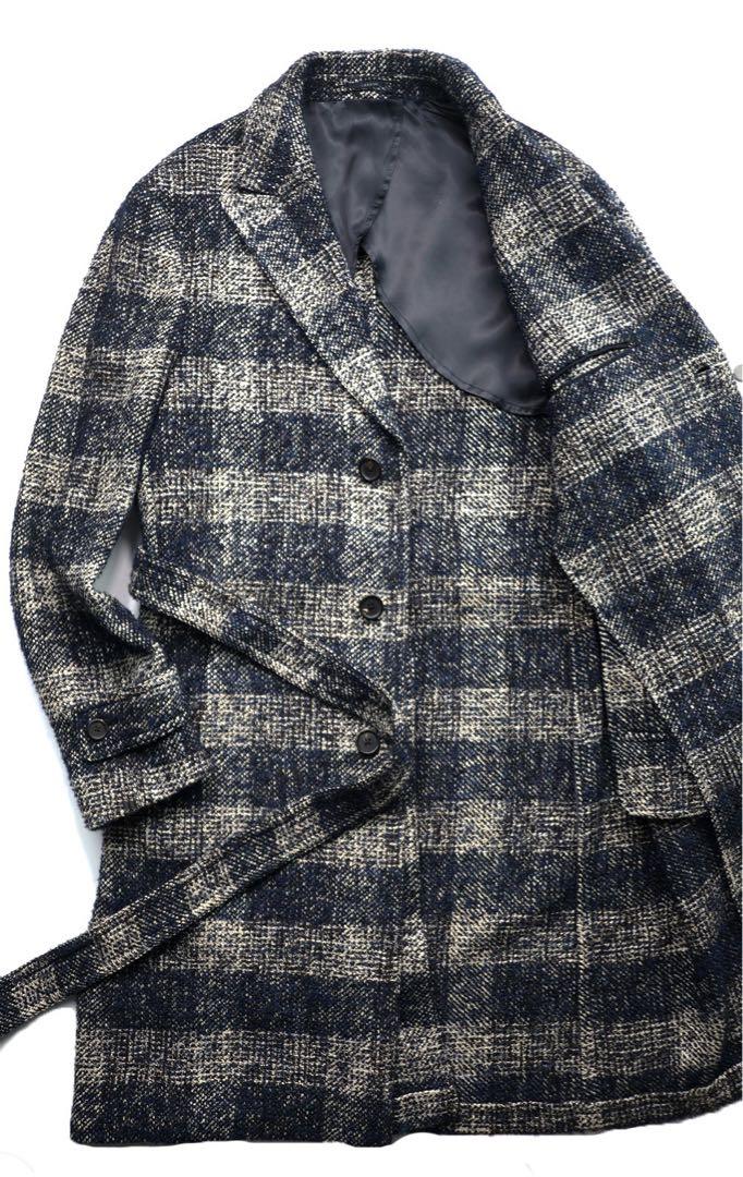 LARDINI ラルディーニ チェックツイード トレンチコート 50 L