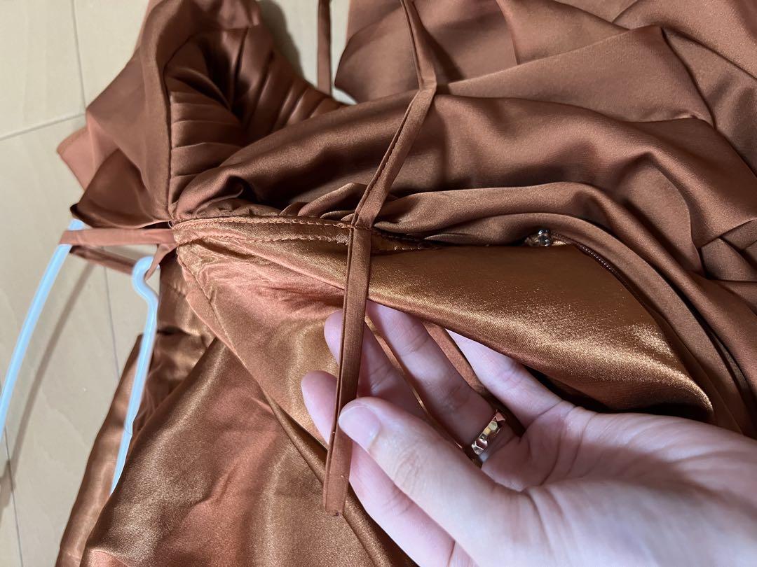 dress production バッククロス テラコッタ キャミソール ドレス