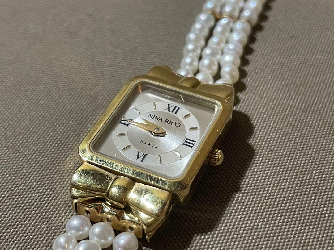 NINA RICCI ニナリッチ S950 シェル文字盤 パール ベルト 腕時計