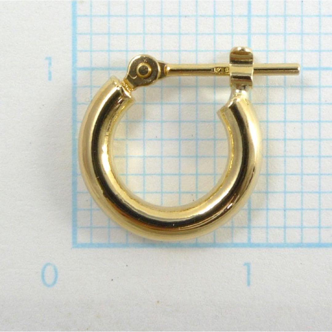 18金 フープピアス 幅2mm 外径10mm イエローゴールド 両耳 1ペア