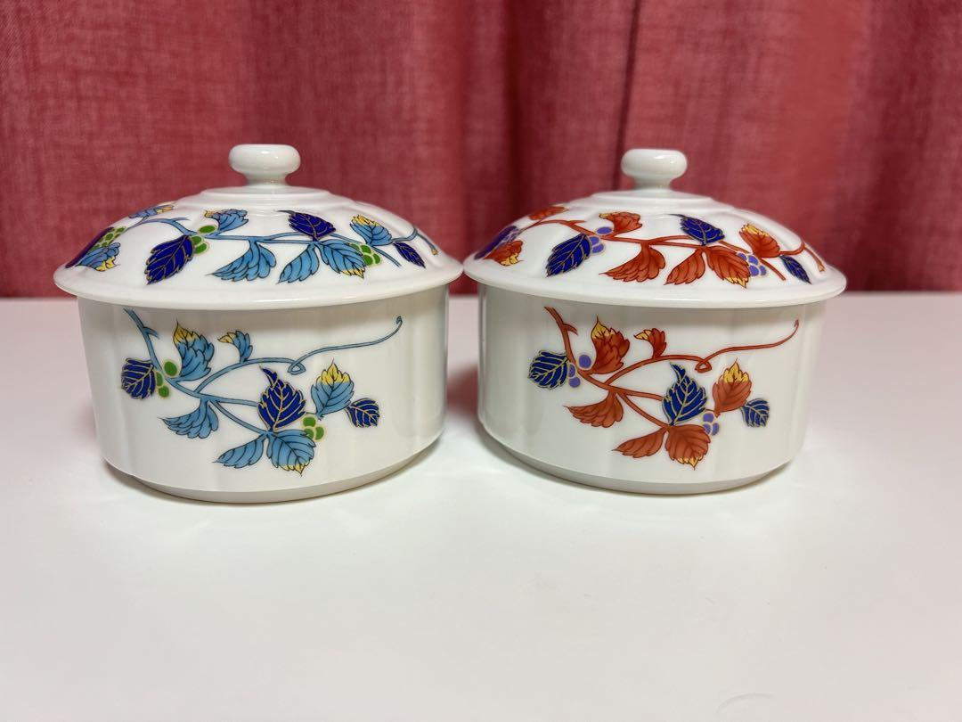 新品★有田焼蓋付き小鉢2個セット 「錦松梅」旭扇創製