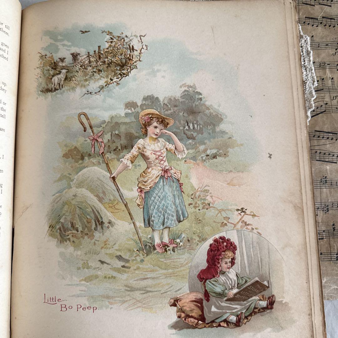 1898年アンティーク美しいビクトリアンな児童書　洋書　古書ジャンクジャーナルに 1898年 美しいアンティーク絵本 ヴィクトリアン洋書 古書