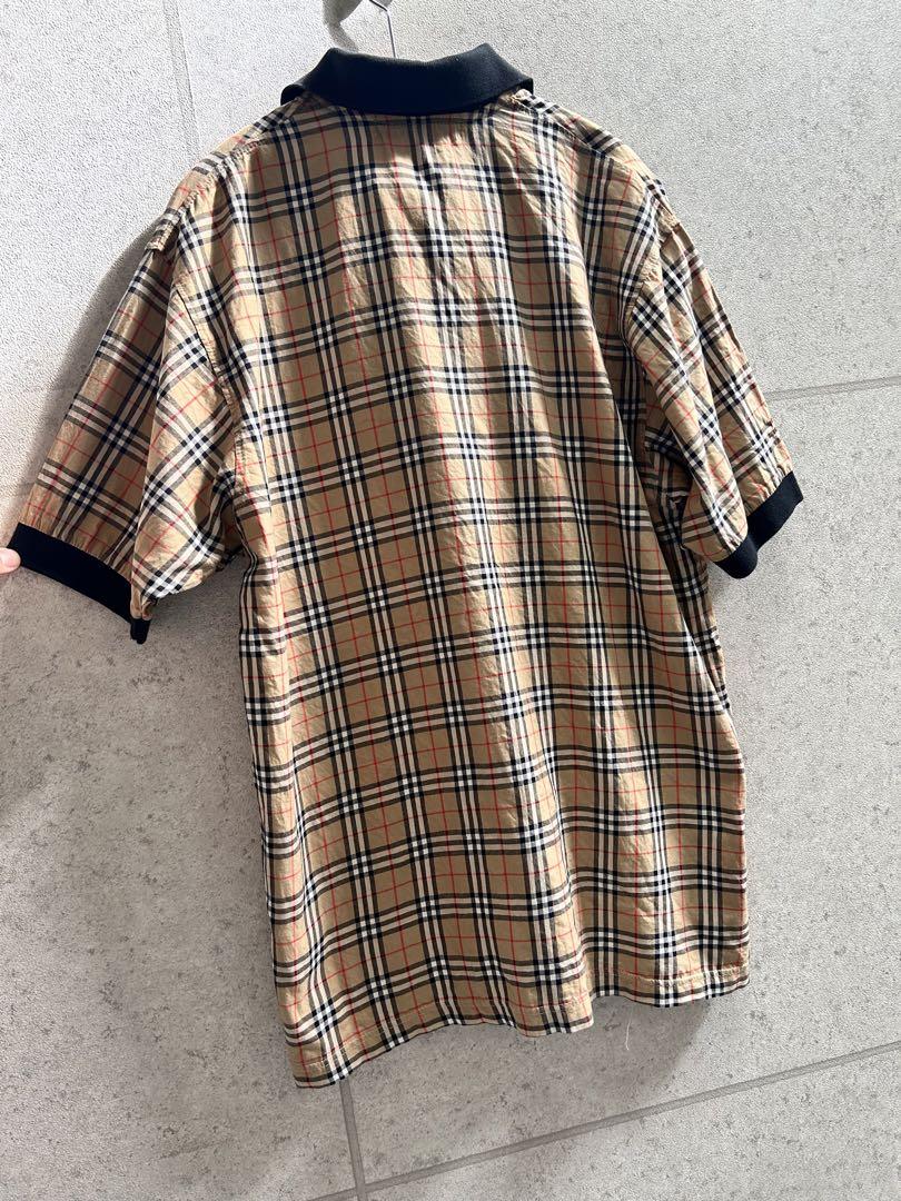 Burberry 大きめサイズ　ノバチェック　シャツ素材ポロシャツ　バーバリー