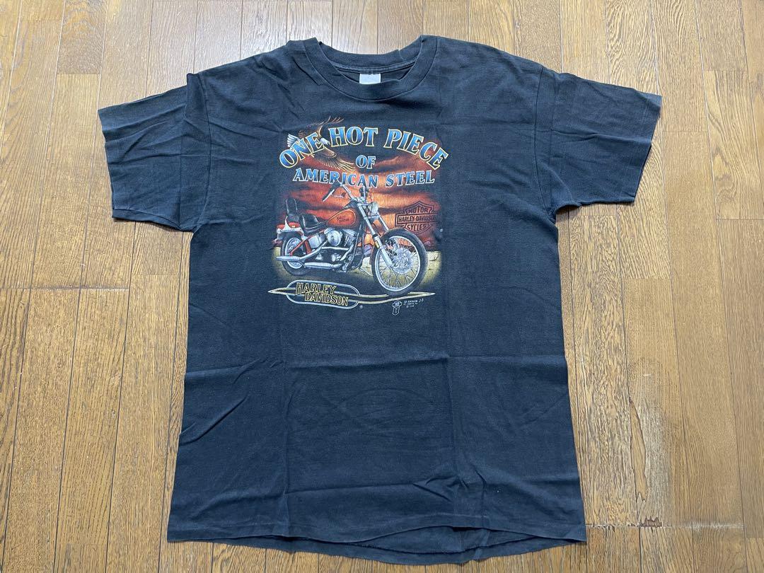 80s VINTAGE HARLEY DAVIDSON 3D EMBLEM BIKER T-SHIRT MEN SZ S