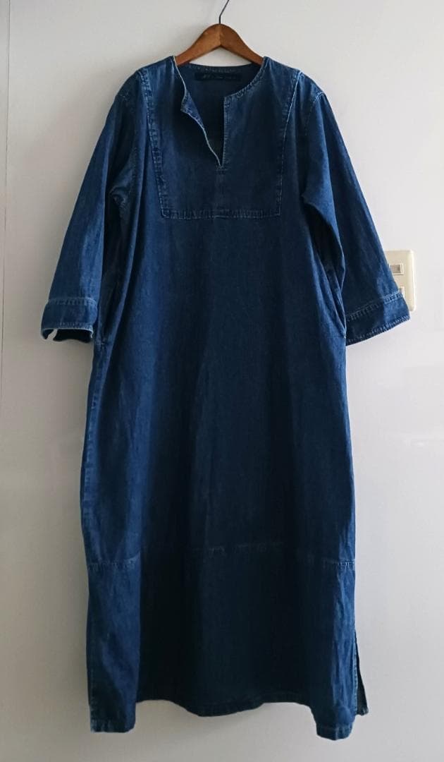 ハグオーワー 　クロス&クロス　デニムカフタンワンピース　インディゴ　サイズ1