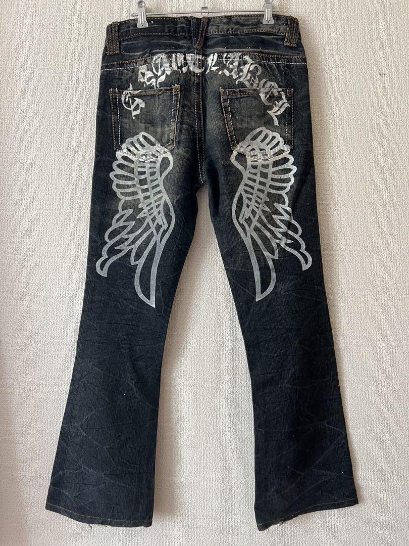 Y2K O0s Archive Wing Printed Flare Denim