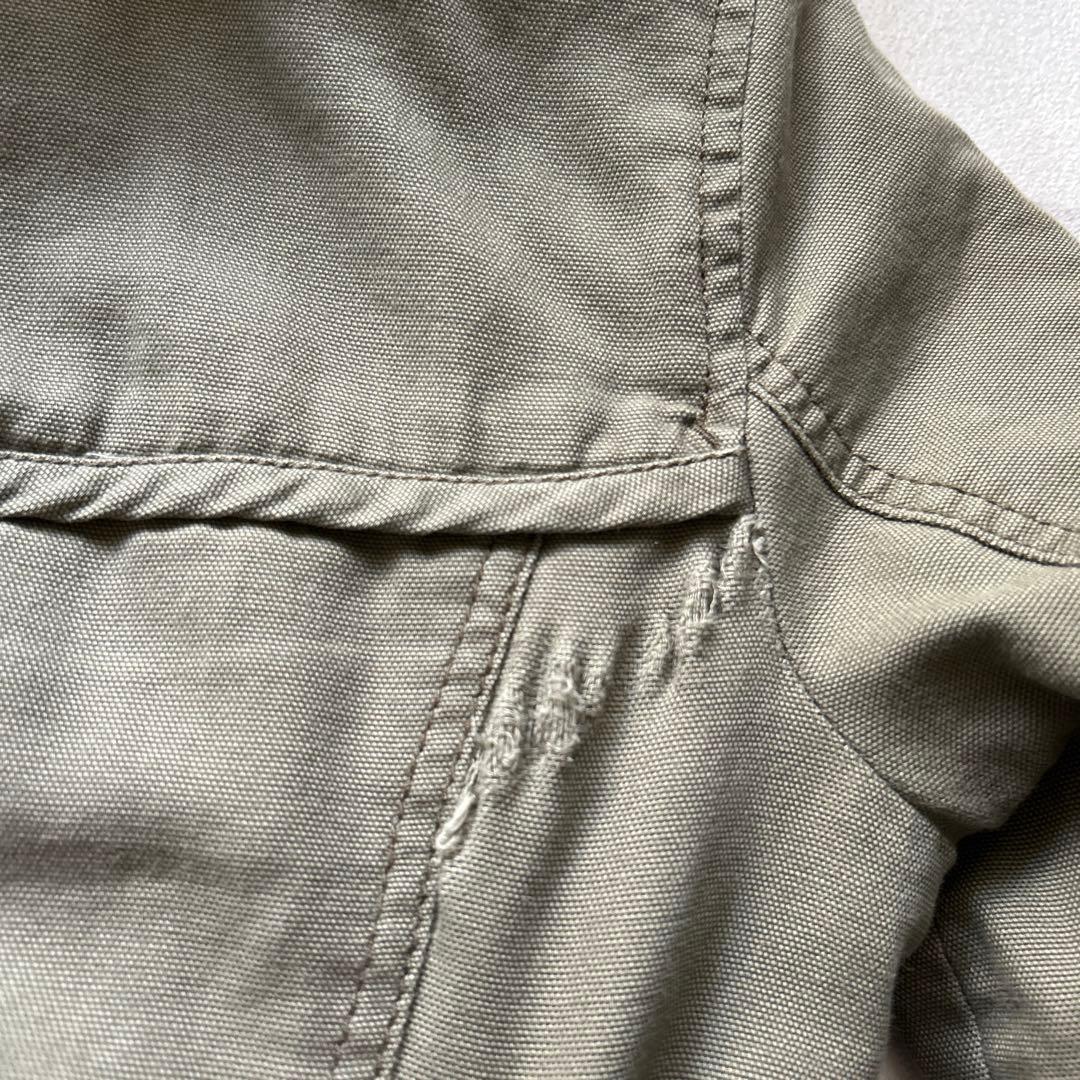 y2k アバクロ ミリタリージャケット ダメージ加工 ボア カーキ ビッグフードXL LL Archive GULLKHAN_COM