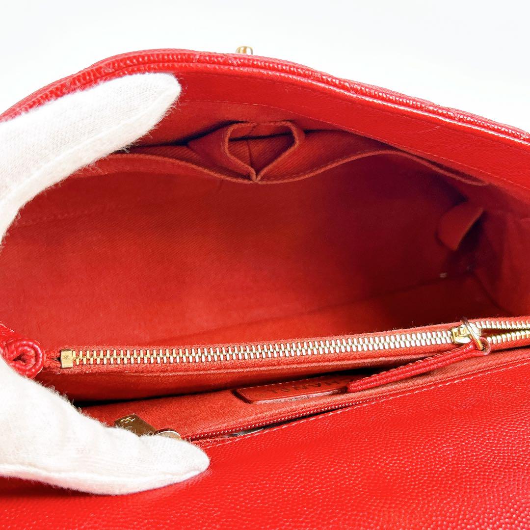 美品CHANELシャネル マトラッセ キャビアスキン ココハンドル ハンドバッグ