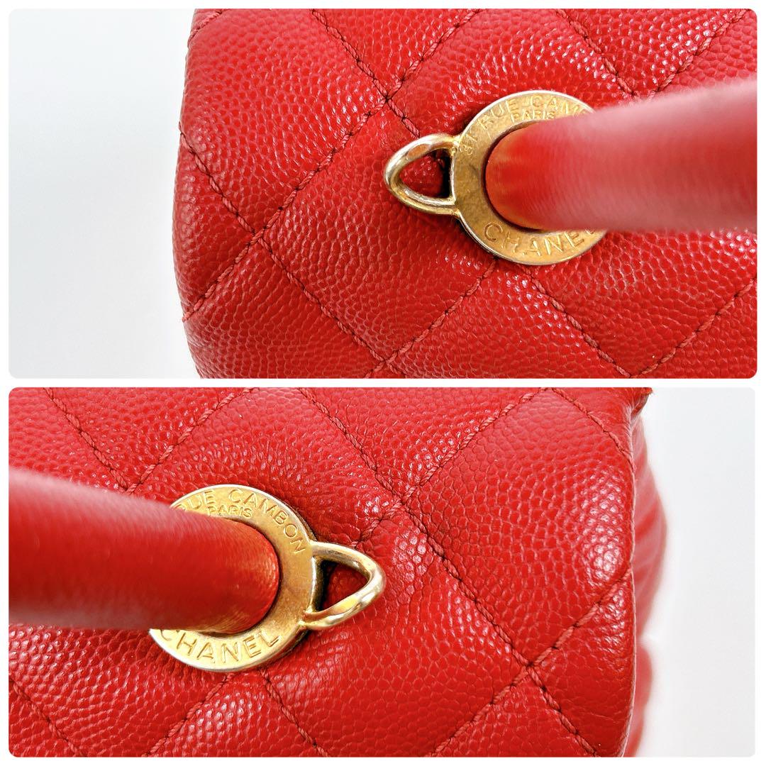 美品CHANELシャネル マトラッセ キャビアスキン ココハンドル ハンドバッグ