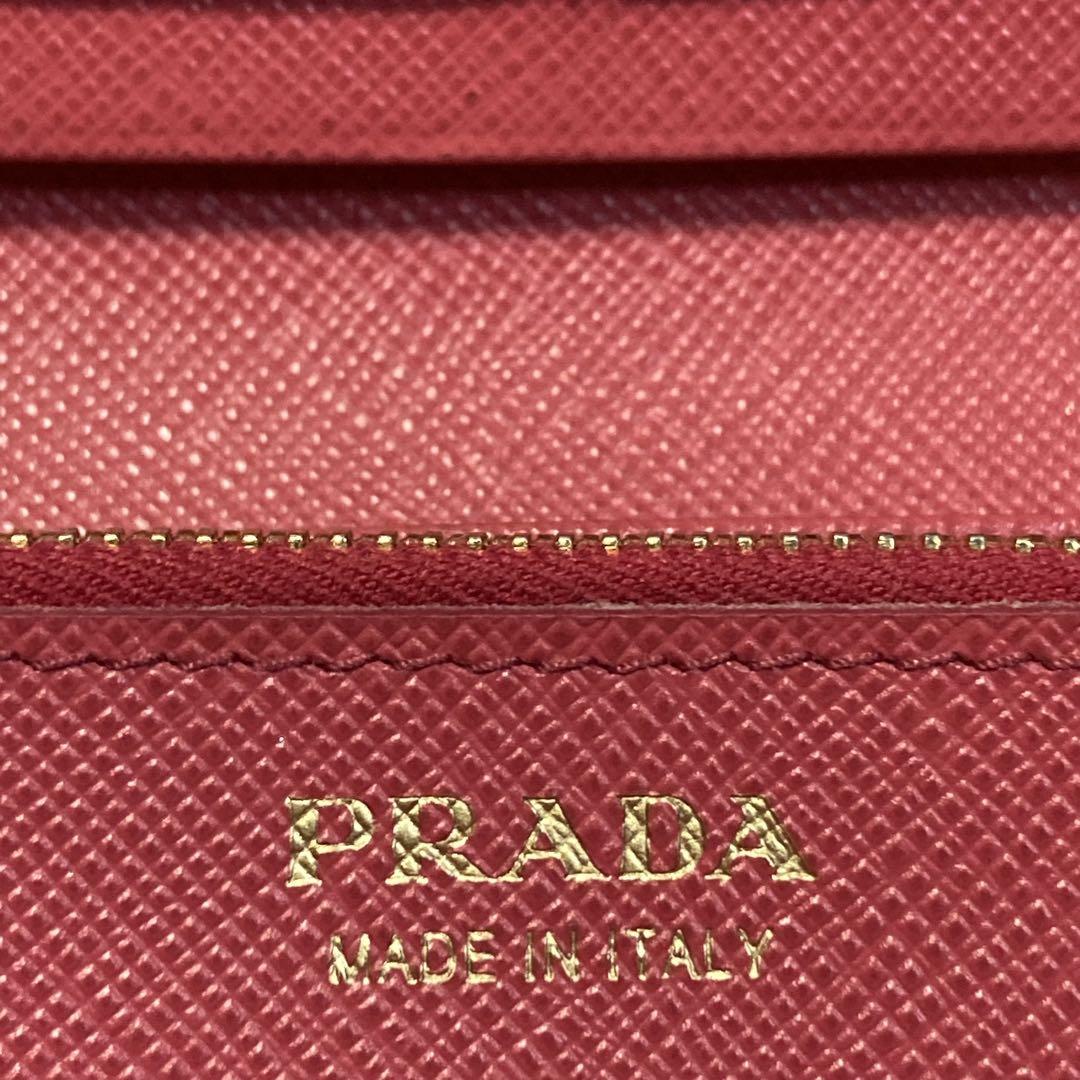 本日特別価格美品　PRADA プラダ　長財布　リボン　ロング　パスケース　ピンク