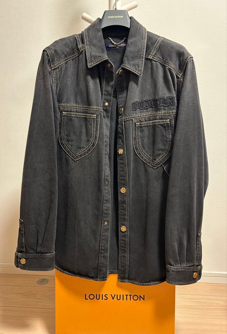 LOUIS VUITTON ダークグレー デニムシャツXS SS LOUIS VUITTON