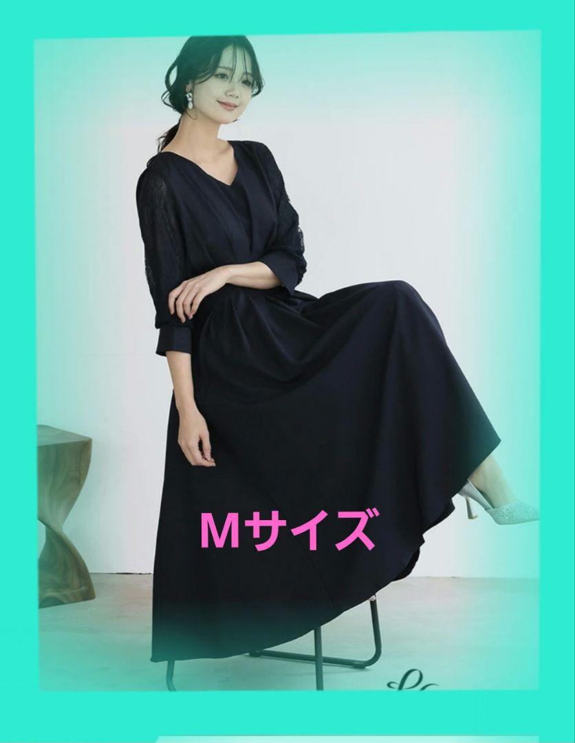 pourvous ♥️　ドレス　ワンピース　結婚式　親族　ネイビー　セレモニー