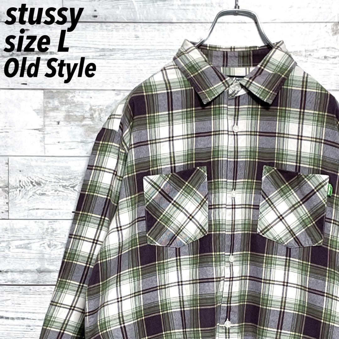 《人気カラー》stussy☆ステューシー☆L☆長袖シャツ☆ポケットタグ☆チェック