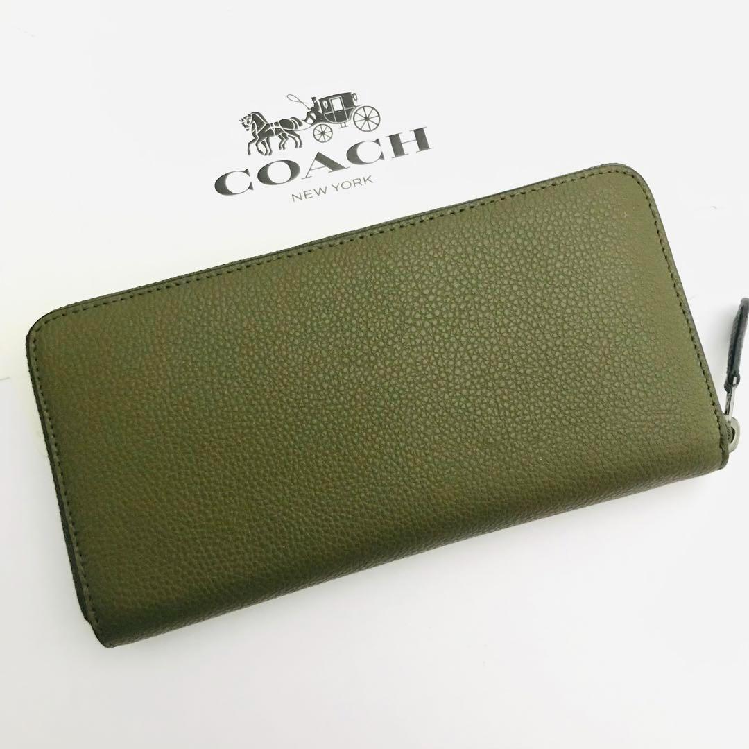 品質満点 COACHコーチ長財布 レディースのグリーン色新品財布 プレゼントにおすすめ