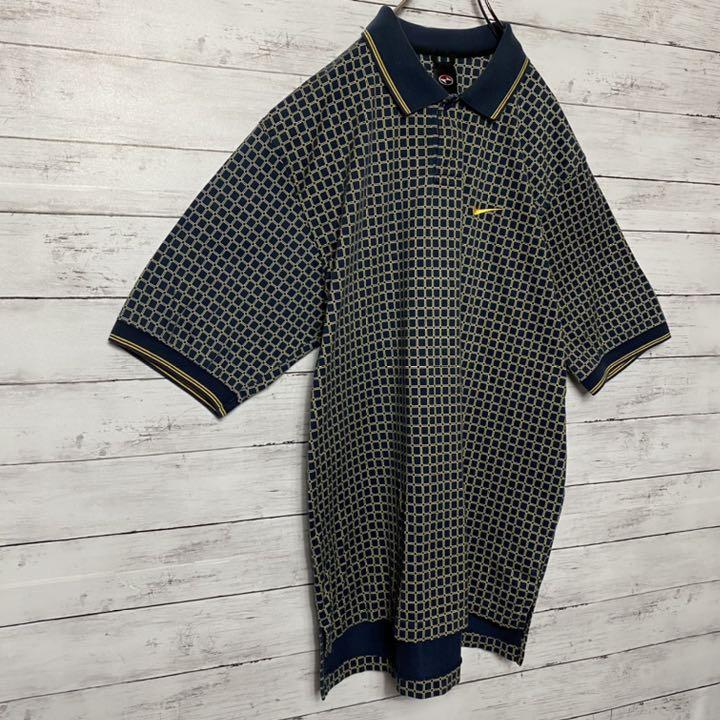人気HOT 希少デザイン 90sナイキ 刺繍ワンポイントロゴ 総柄 ポロシャツ Gr7fz-m13103562842 セール人気SALE