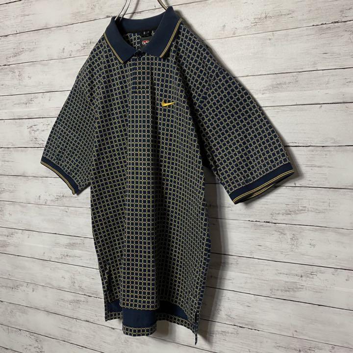 人気HOT 希少デザイン 90sナイキ 刺繍ワンポイントロゴ 総柄 ポロシャツ Gr7fz-m13103562842 セール人気SALE