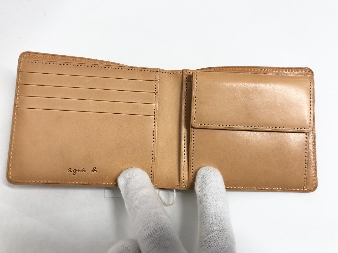 ○★新品未使用　agnes b.　トカゲ　二つ折り財布　キャメル