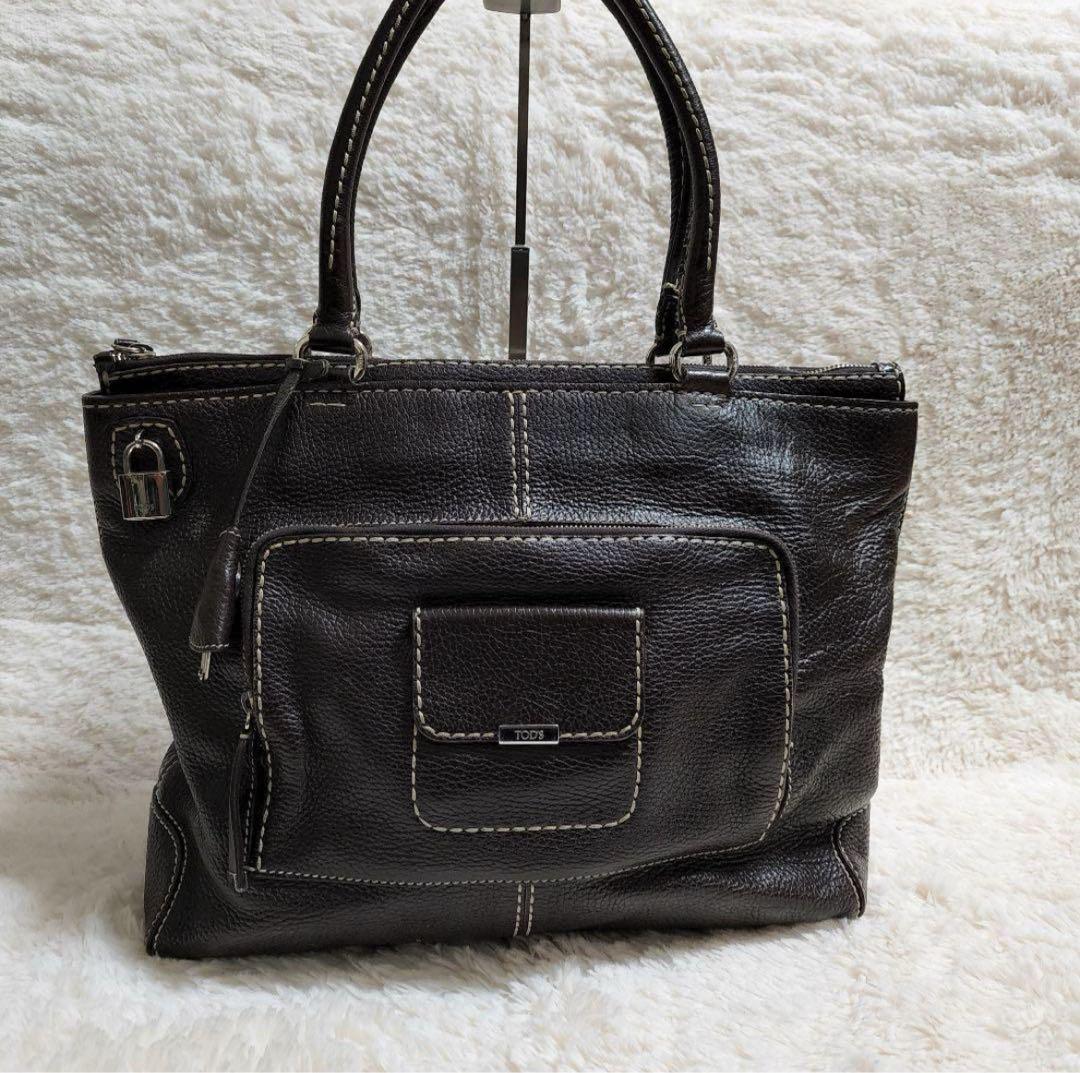 【人気】トッズ TODS ターンロック ハンドバッグ 肩掛け ブラウン ボストン TOD'S - 【美品】 TOD'S / トッズ | 2way ショルダー付き