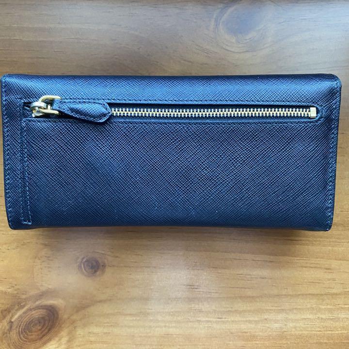 ロゴのスレ↖ 美品 長財布 黒 赤 mGsig-m13111972016 PRADA プラダ プラダ