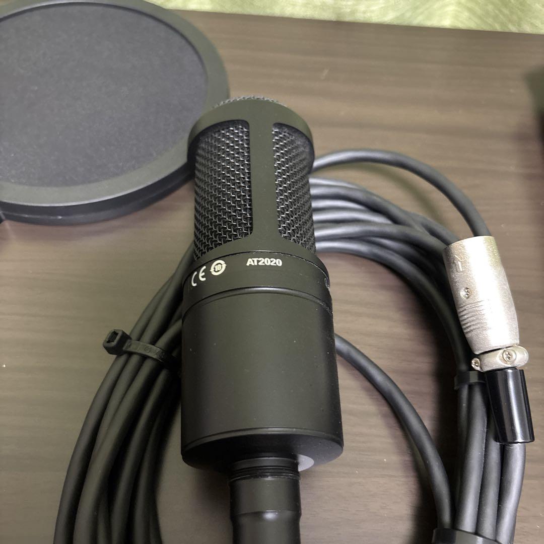 audio-technica AT2020 コンデンサーマイク　スタンド付き