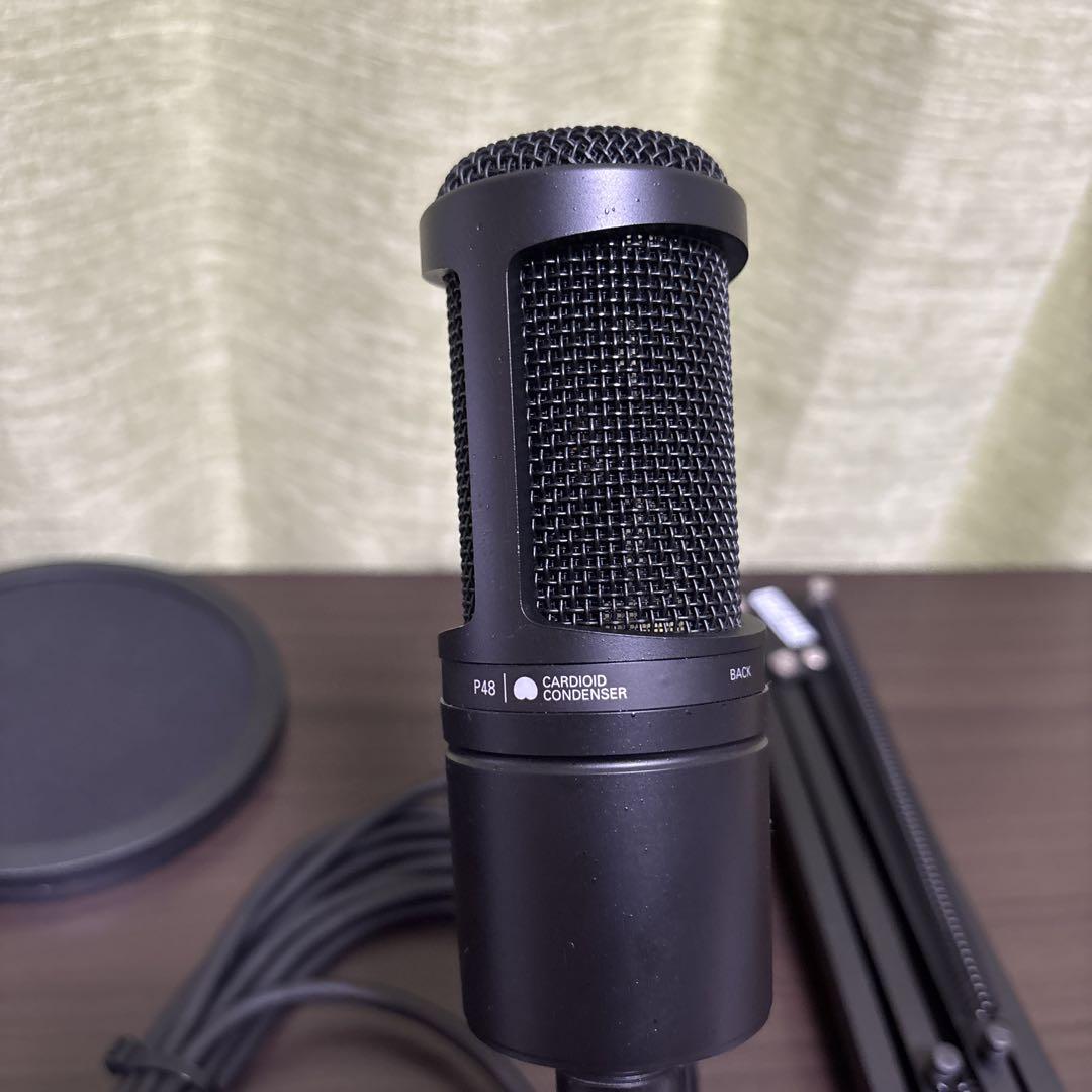 audio-technica AT2020 コンデンサーマイク　スタンド付き