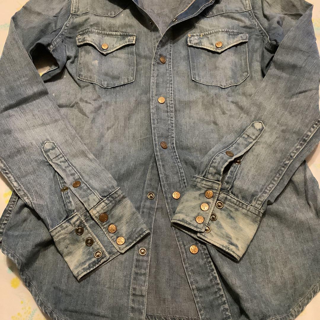 RALPH LAUREN ダンガリーシャツ デニムシャツ ヴィンテージ加工