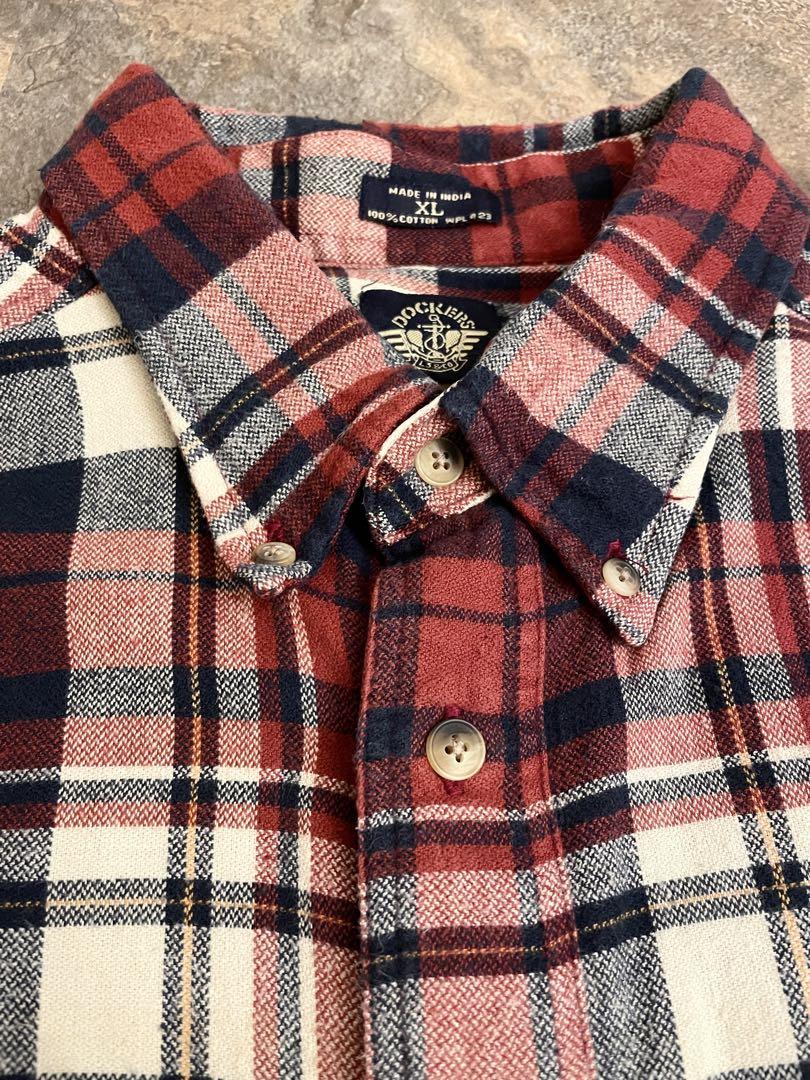 90s DOCKERS ドッカーズ タータンチェック ネルシャツ XL