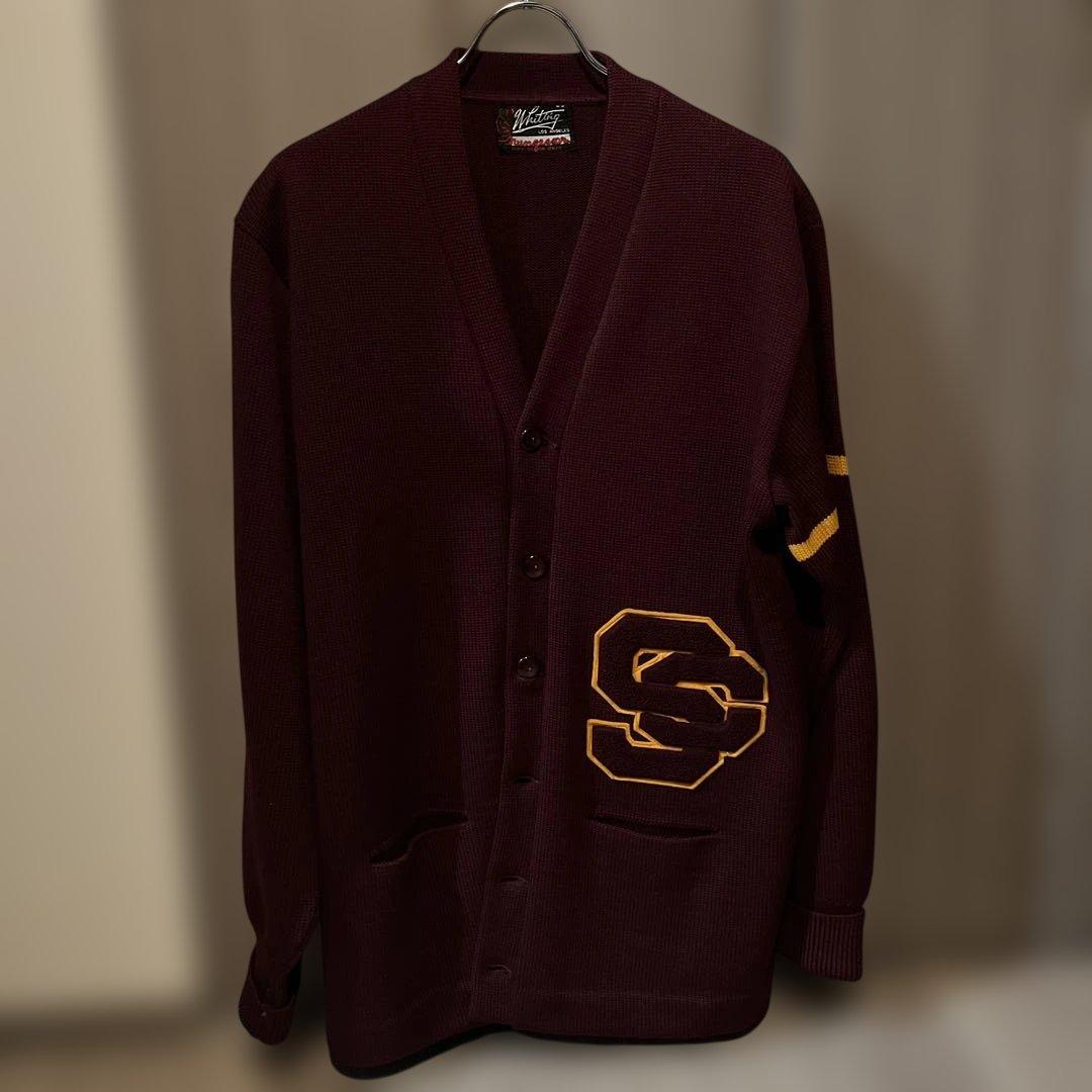 1940-60s ヴィンテージ レターカーディガンXL(LL)・VINTAGE