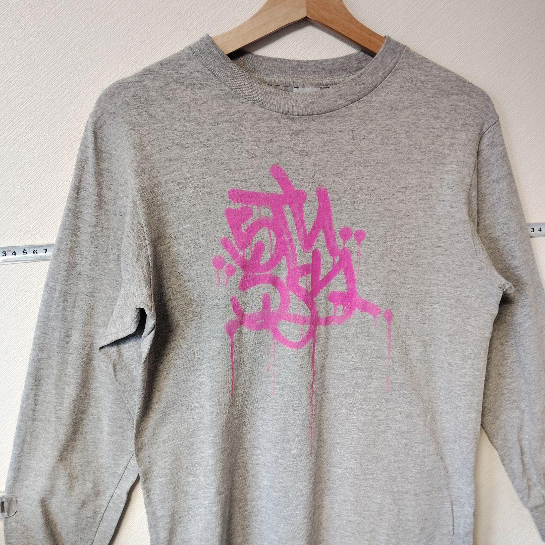 USA シルバータグ Stussy 長袖カットソー Sサイズ グレー