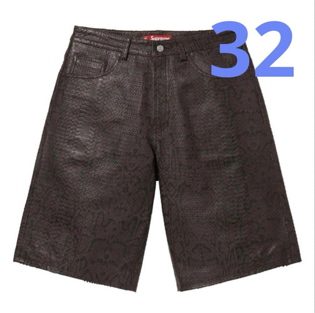 34 Supreme Baggy Leather Short Snakeskin - メルカリ